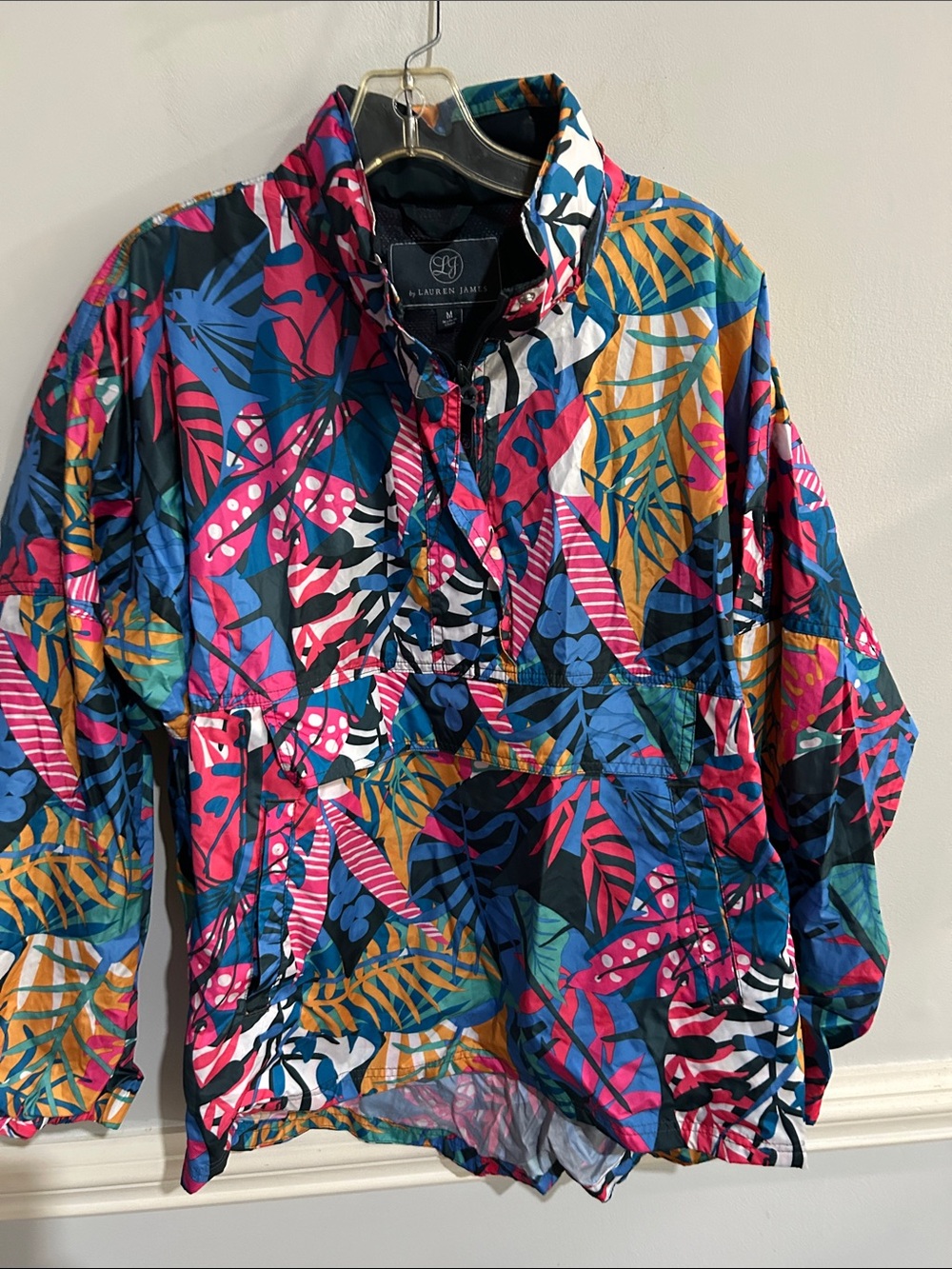 Lauren James Multicolor Tropical Packable Pullover